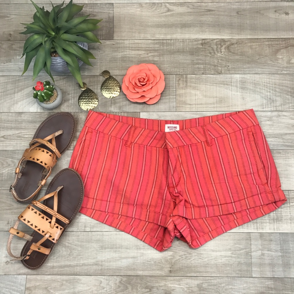 Mossimo coral stripe shorts size 9 - Picture 5 of 5
